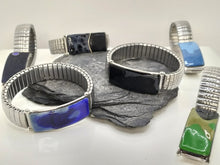 Charger l'image dans la galerie, Bracelet élastique SANDRO acier inoxydable argenté -création artisanale -émail