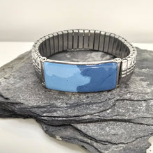 Charger l'image dans la galerie, Bracelet élastique SANDRO acier inoxydable argenté -création artisanale -émail