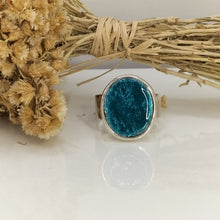 Charger l'image dans la galerie, Bague ROSE émaillée sur feuille d'argent (2 coloris)