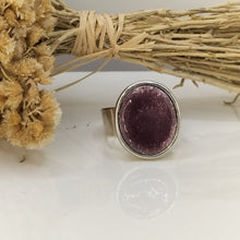 Charger l&#39;image dans la galerie, Bague ROSE émaillée sur feuille d&#39;argent (2 coloris)
