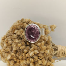 Charger l&#39;image dans la galerie, Bague ROSE émaillée sur feuille d&#39;argent (2 coloris)
