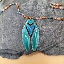 Charger l'image dans la galerie, Collier CIGALE turquoise- création artisanale
