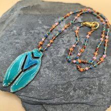 Charger l'image dans la galerie, Collier CIGALE turquoise- création artisanale
