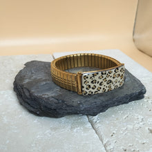 Charger l'image dans la galerie, Bracelet élastique SANDRO acier inoxydable doré -création artisanale -émail
