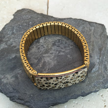 Charger l'image dans la galerie, Bracelet élastique SANDRO acier inoxydable doré -création artisanale -émail
